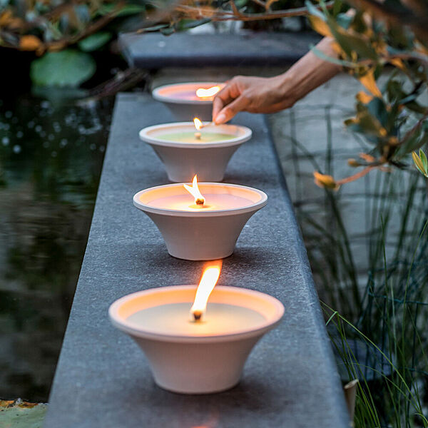 Ava Tuinkaars Citronella Witte Terracotta + Gele Vulling H 7 5cm Ø 18cm 9u