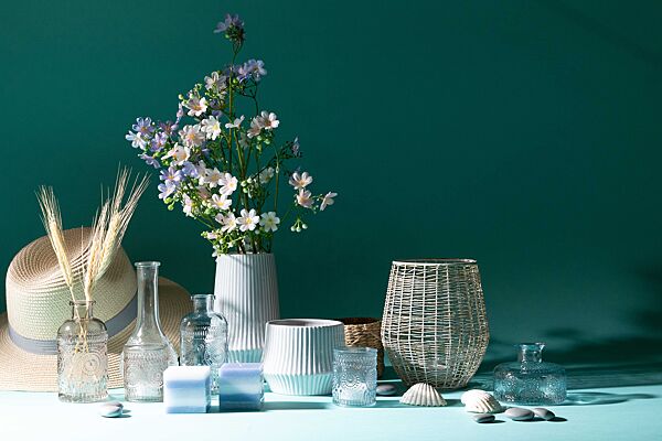 Ava Vaas Gelijnd Grijs Geglazuurd H 17 9cm Ø 11 9cm