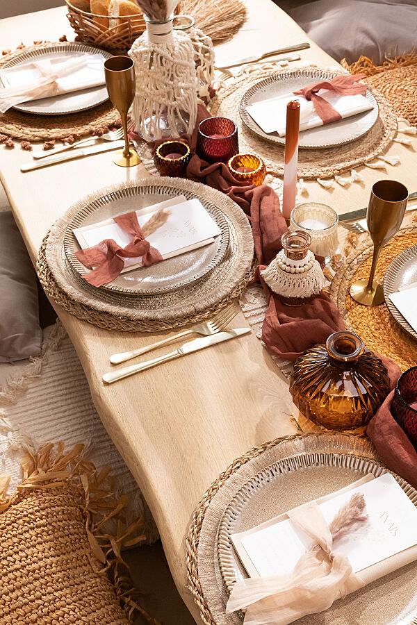 Ava Vaas Glas H 12 5cm Bruin Ø 13 8cm Transparant Geruit Reliëf