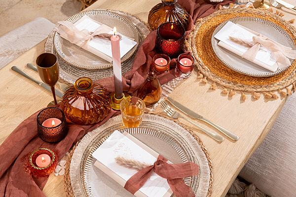 Ava Vaas Glas H 12 5cm Bruin Ø 13 8cm Transparant Geruit Reliëf