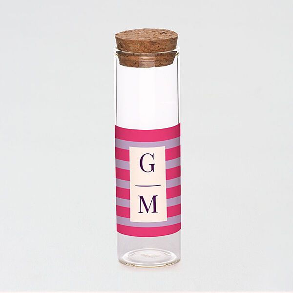 Ava Vierkante Sticker Colorblocking Met Streepjes En Initialen (5x5cm)