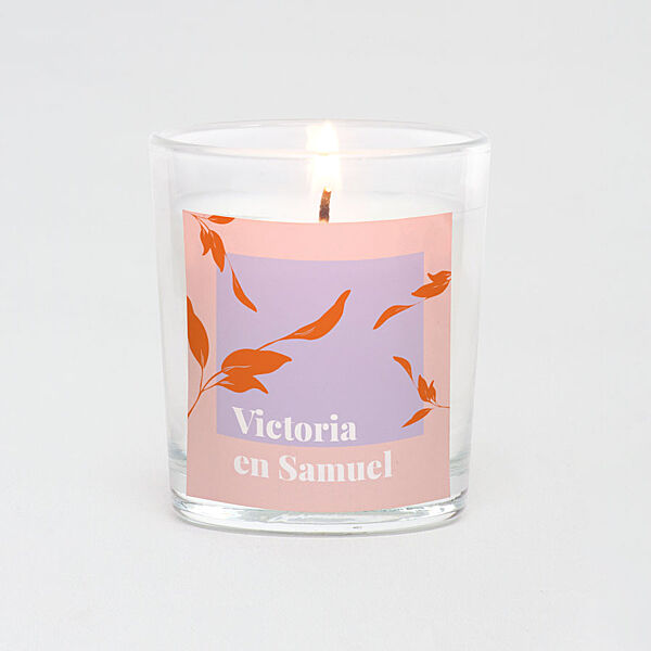 Ava Vierkante Sticker Met Kleurrijke Blaadjes En Namen (5x5cm)