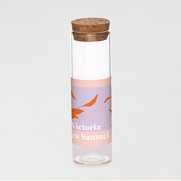 Ava Vierkante Sticker Met Kleurrijke Blaadjes En Namen (5x5cm)