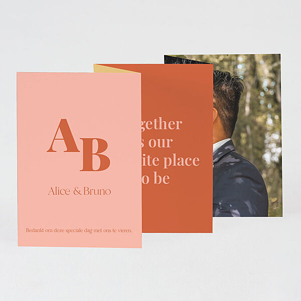 ava Vijfluik bedankkaartje color blocking met foto's