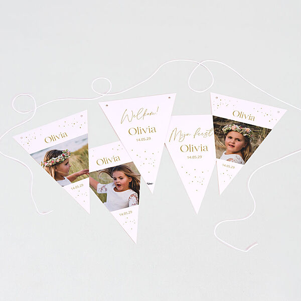 Ava Vlaggenlijn Met Foto's En Goudkleurige Confetti