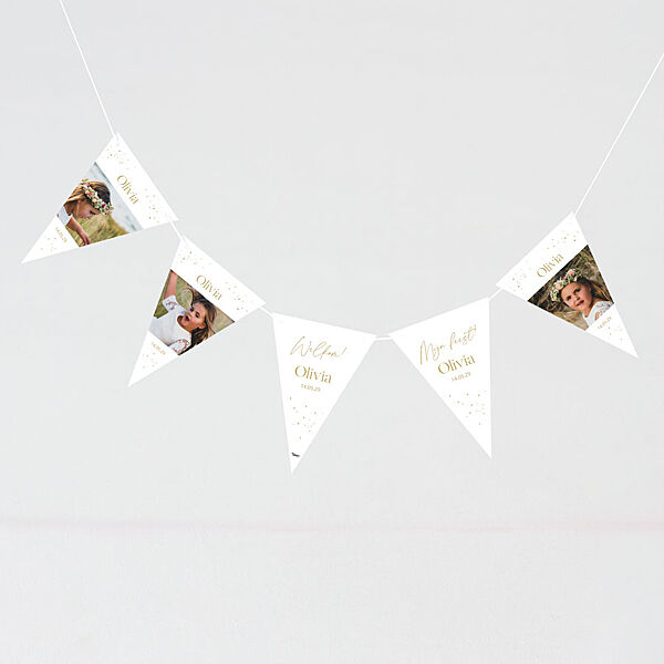 ava Vlaggenlijn met foto's en goudkleurige confetti