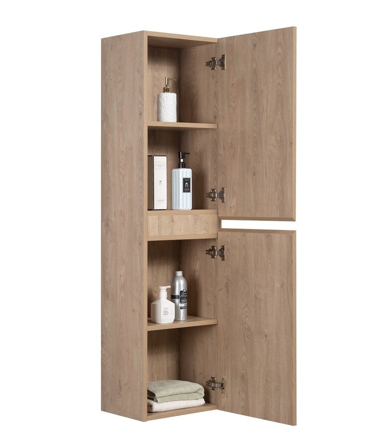 Badplaats Badkamerkast Angela 40 X 30 X 150 Cm - Kastanje Eiken