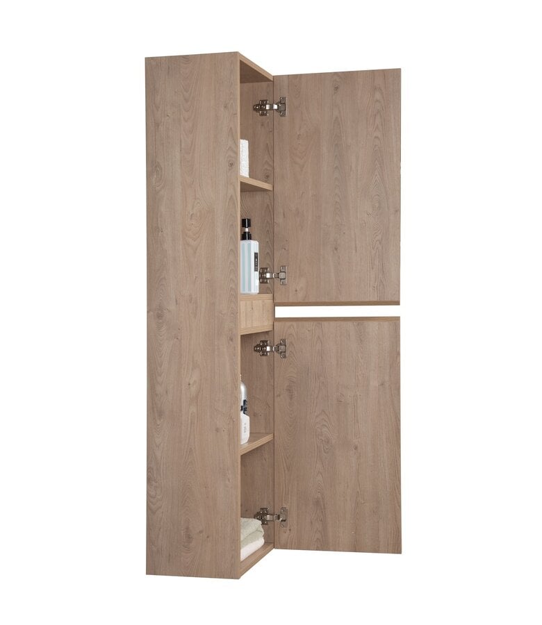 Badplaats Badkamerkast Angela 40 X 30 X 150 Cm - Kastanje Eiken