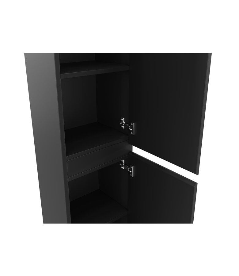 Badplaats Badkamerkast Angela 40 X 30 X 150 Cm - Mat Zwart