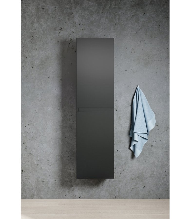 Badplaats Badkamerkast Angela 40 X 30 X 150 Cm - Mat Zwart