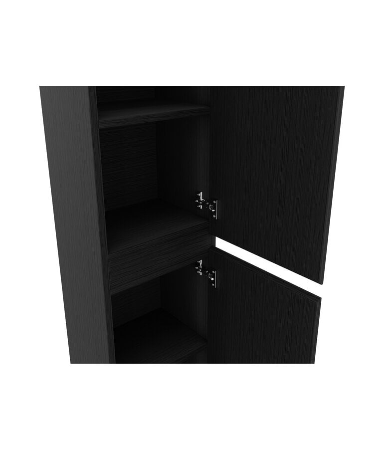 Badplaats Badkamerkast Angela 40 X 30 X 150 Cm - Zwart Houtnerf