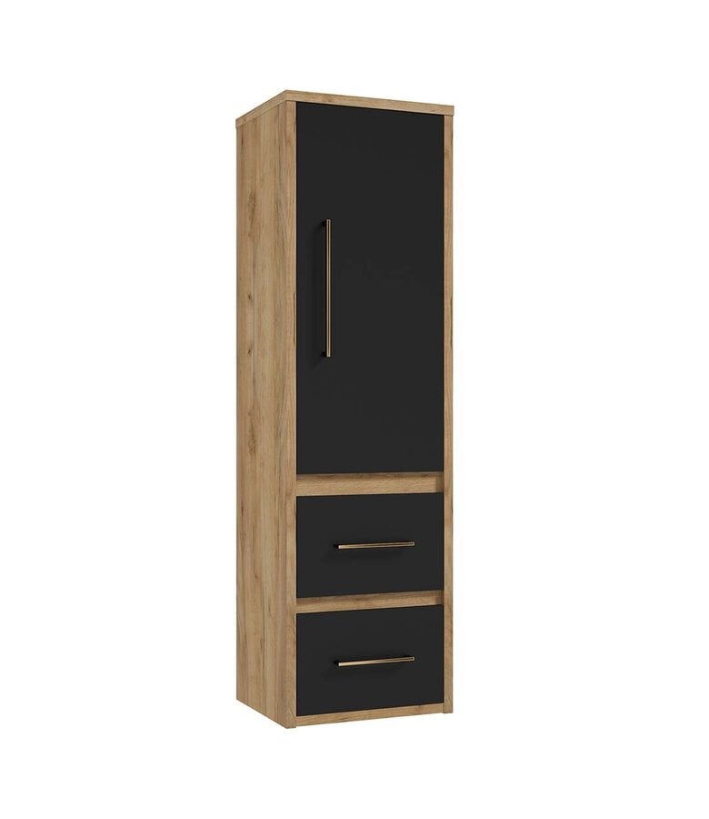 badplaats Badkamerkast Elano 46 x 38 x 154 cm - eiken met mat zwart badplaats Badkamerkast Elano 46 x 38 x 154 cm - eiken met mat zwart