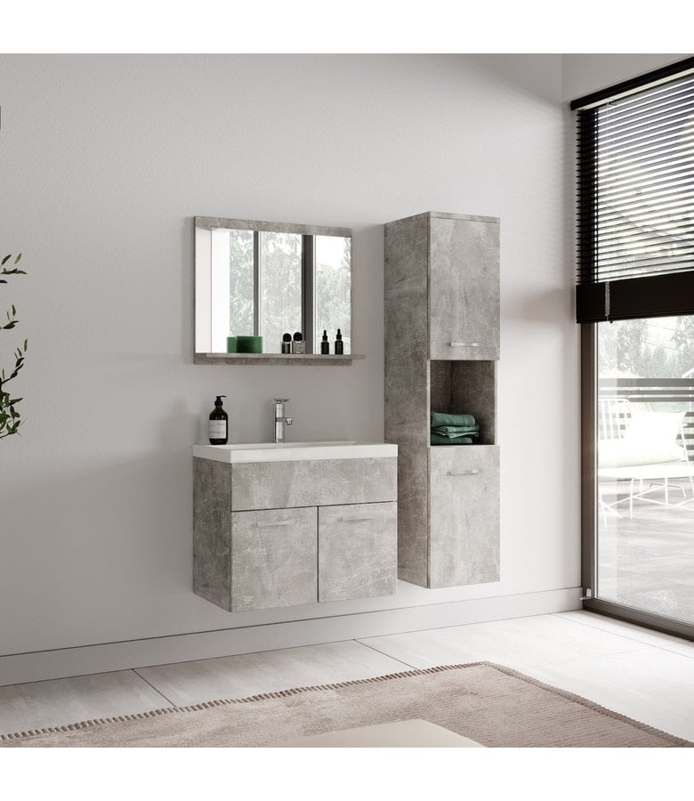 Badplaats Badkamerkast Montreal 30 X 30 X 131 Cm - Beton Grijs