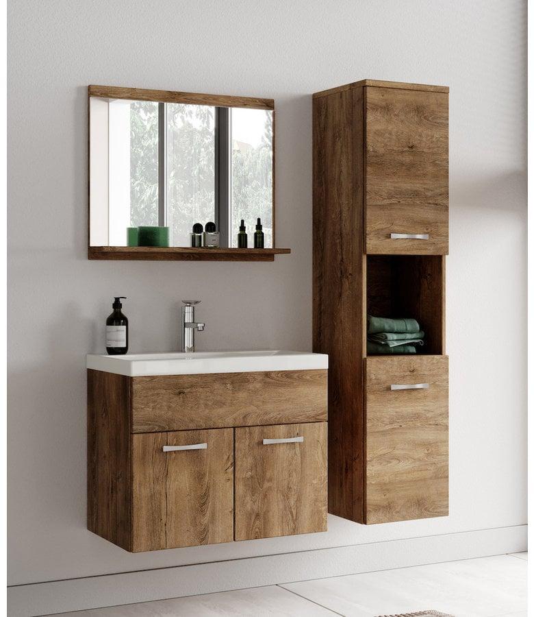 Badplaats Badkamerkast Montreal 30 X 30 X 131 Cm - Bruin Eiken