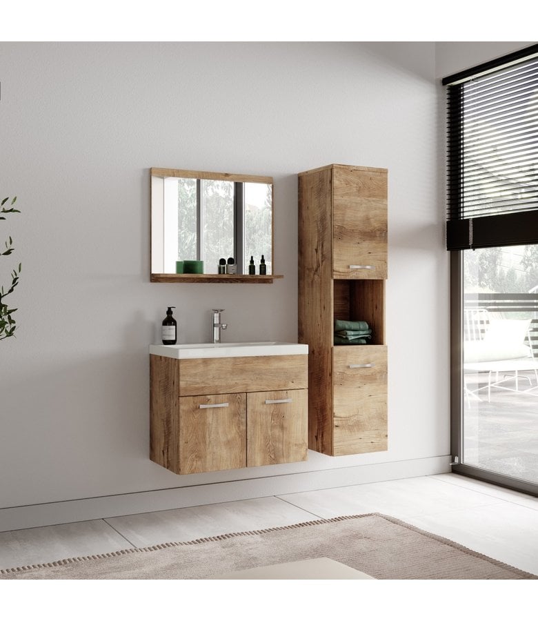 Badplaats Badkamerkast Montreal 30 X 30 X 131 Cm - Kastanje Eiken