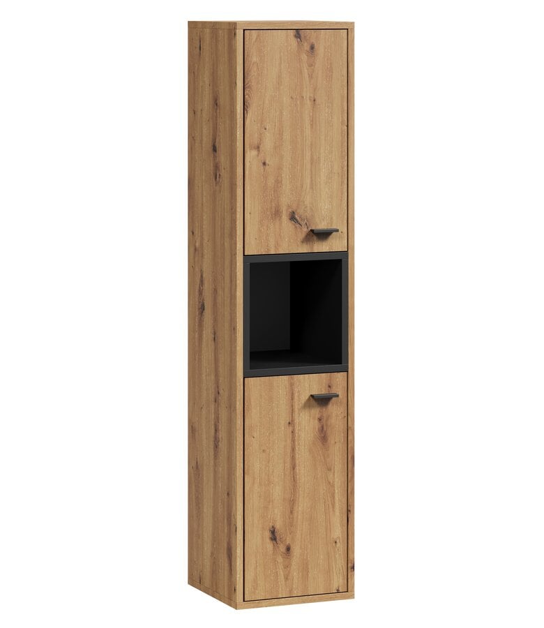 badplaats Badkamerkast Oliver 30 x 30 x 133 cm - eiken met zwart