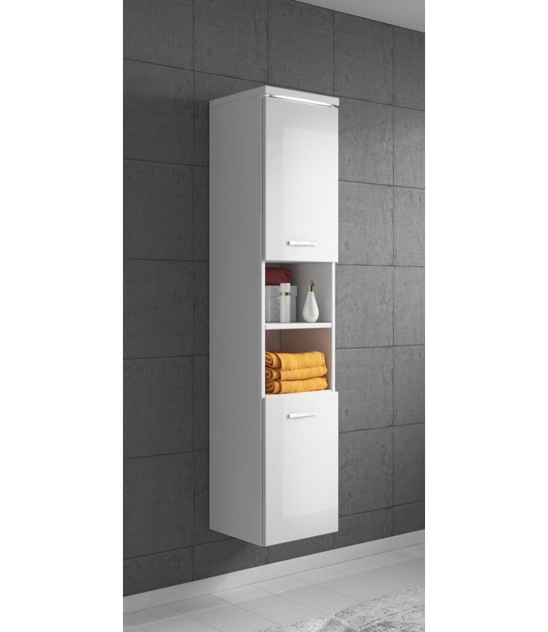 Badplaats Badkamerkast Paso 35 X 35 X 160 Cm - Hoogglans Wit