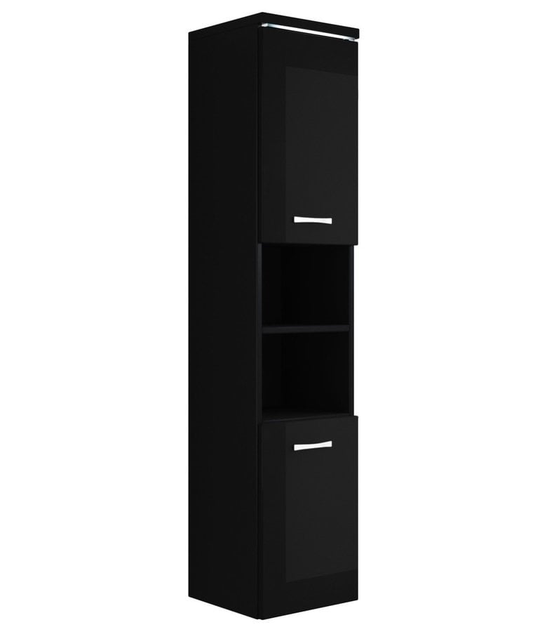 badplaats Badkamerkast Paso 35 x 35 x 160 cm - hoogglans zwart