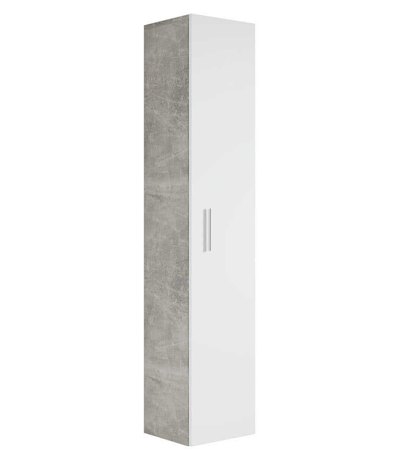 badplaats Badkamerkast Pluto 30 x 30 x 150 cm - beton grijs met wit
