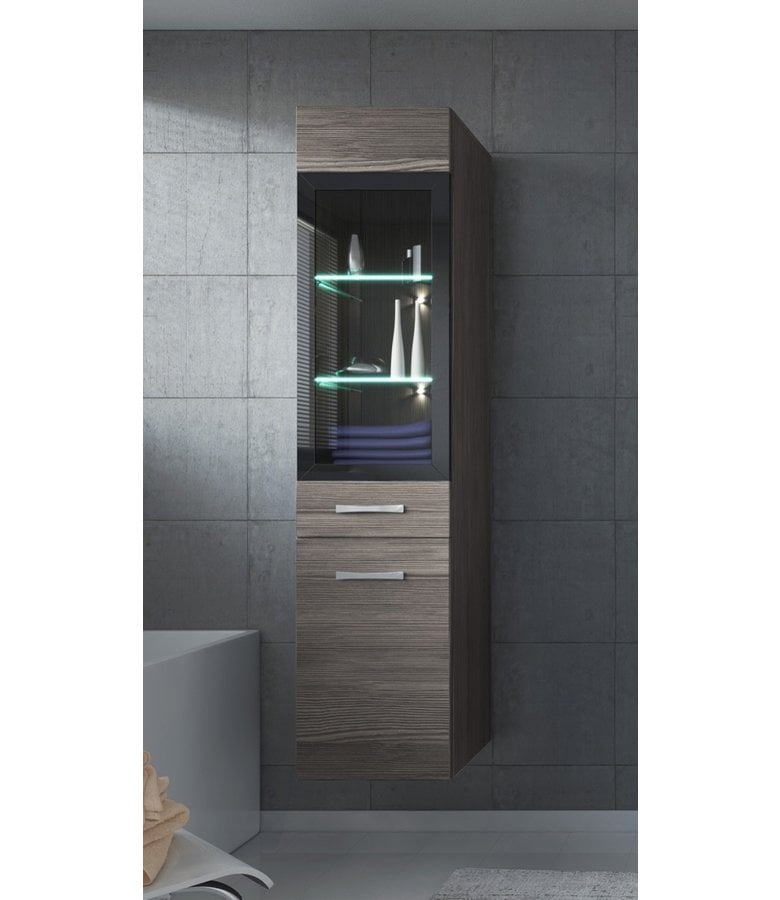 Badplaats Badkamerkast Rio 30 X 30 X 131 Cm - Grijs Eiken