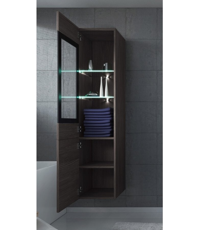 Badplaats Badkamerkast Rio 30 X 30 X 131 Cm - Grijs Eiken