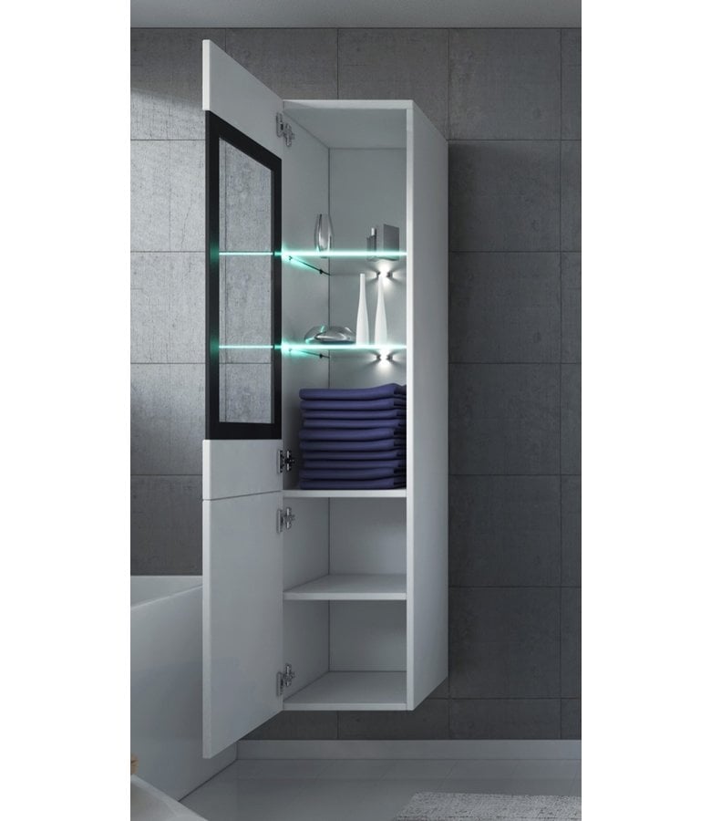 Badplaats Badkamerkast Rio 30 X 30 X 131 Cm - Hoogglans Wit