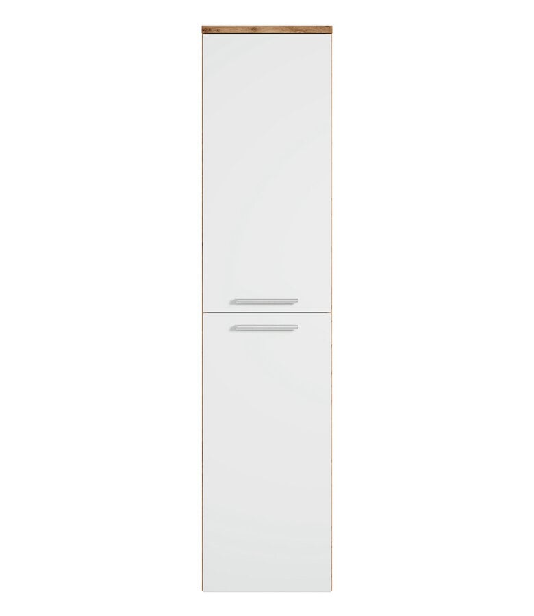 Badplaats Badkamerkast Saturnus 35 X 35 X 130 Cm - Eiken Met Wit