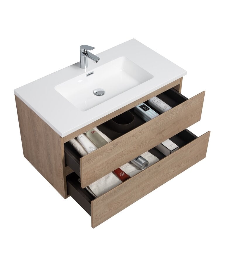 Badplaats Badkamermeubel Angela 100cm - Kastanje Eiken