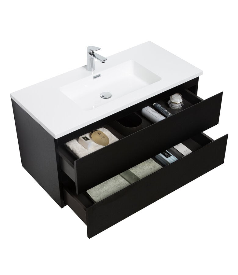 Badplaats Badkamermeubel Angela 100cm - Zwart Houtnerf