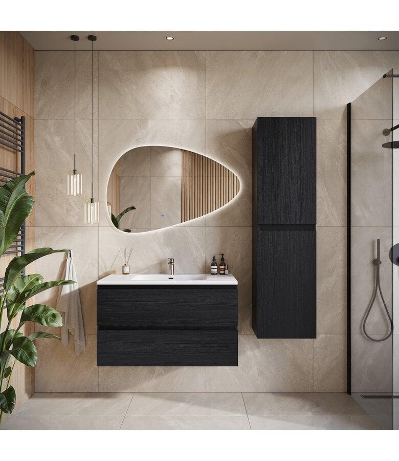 Badplaats Badkamermeubel Angela 100cm - Zwart Houtnerf