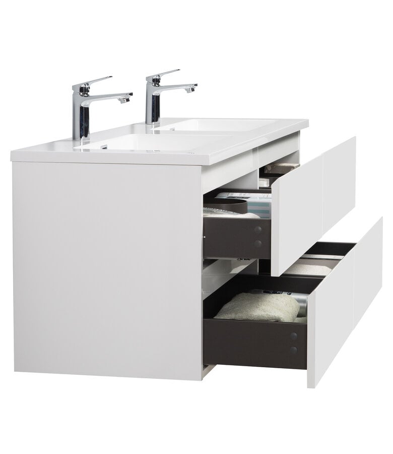 Badplaats Badkamermeubel Angela 140cm - Hoogglans Wit