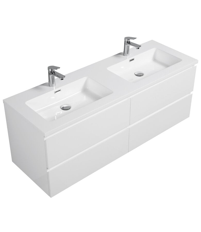 Badplaats Badkamermeubel Angela 140cm - Hoogglans Wit