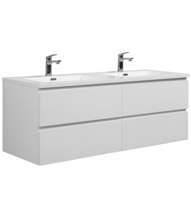 badplaats Badkamermeubel Angela 140cm - hoogglans wit