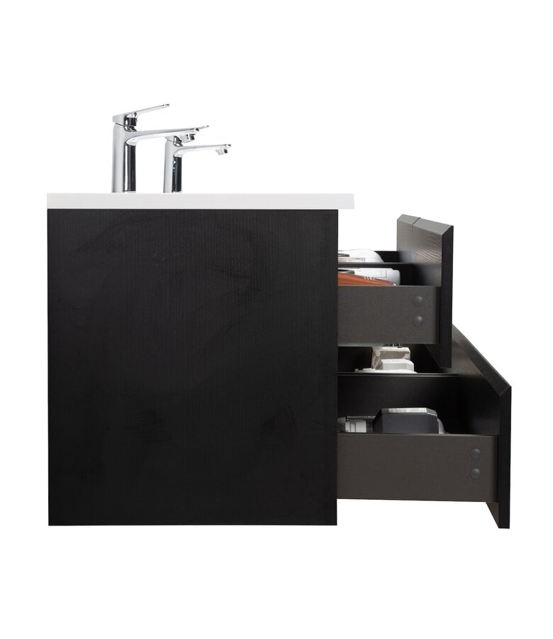 Badplaats Badkamermeubel Angela 140cm - Zwart Houtnerf