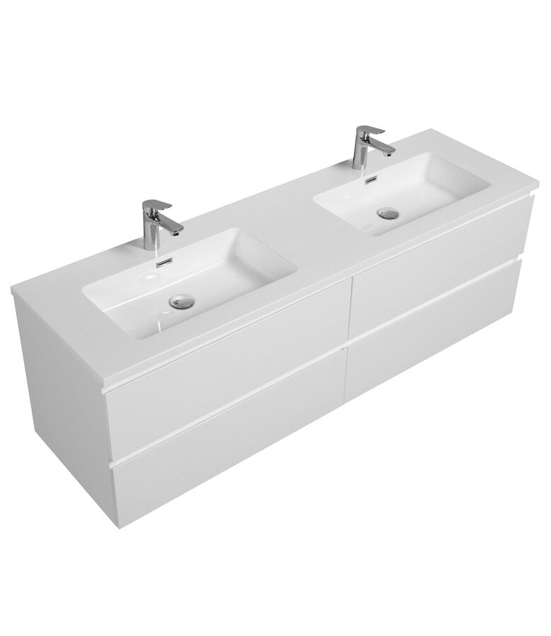 Badplaats Badkamermeubel Angela 160cm - Hoogglans Wit