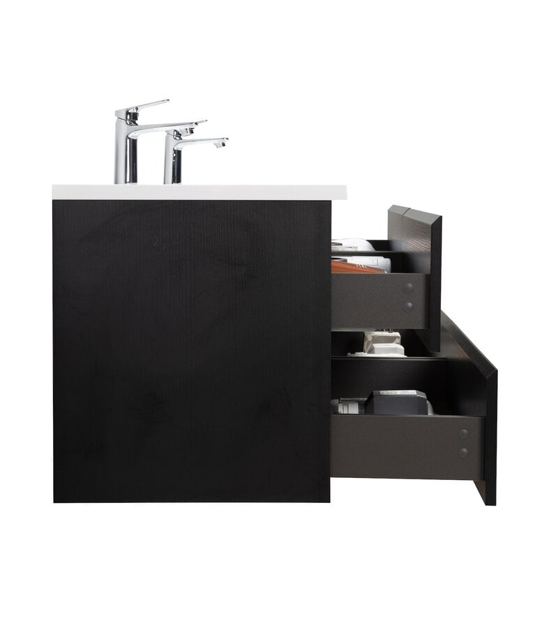 Badplaats Badkamermeubel Angela 160cm - Zwart Houtnerf