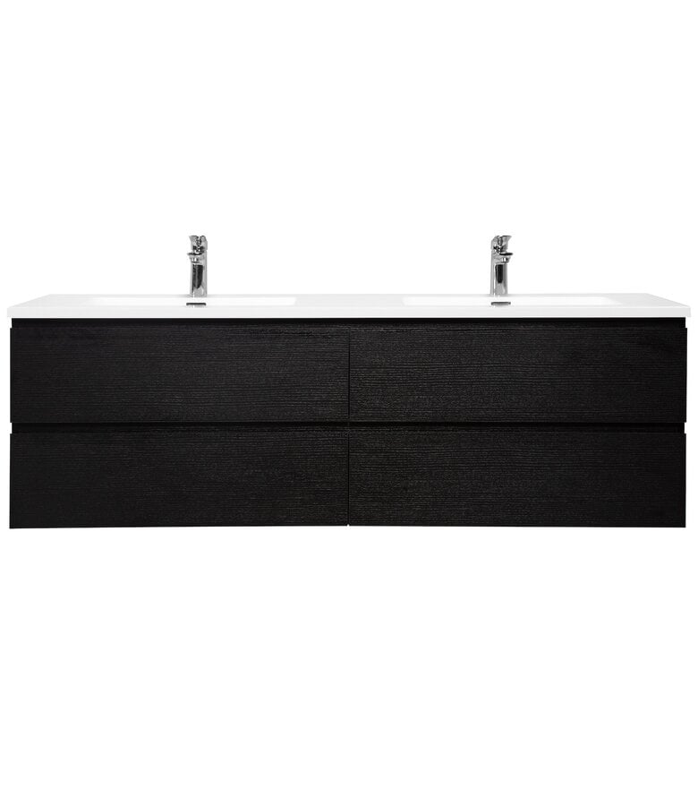 Badplaats Badkamermeubel Angela 160cm - Zwart Houtnerf