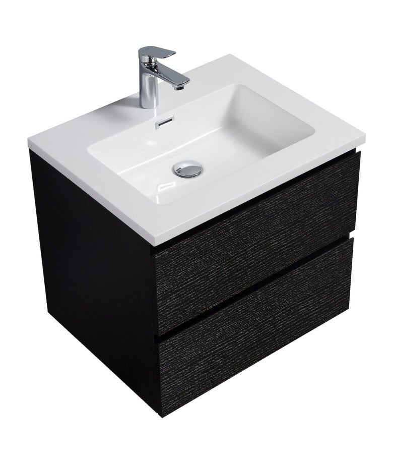 Badplaats Badkamermeubel Angela 60cm - Zwart Houtnerf