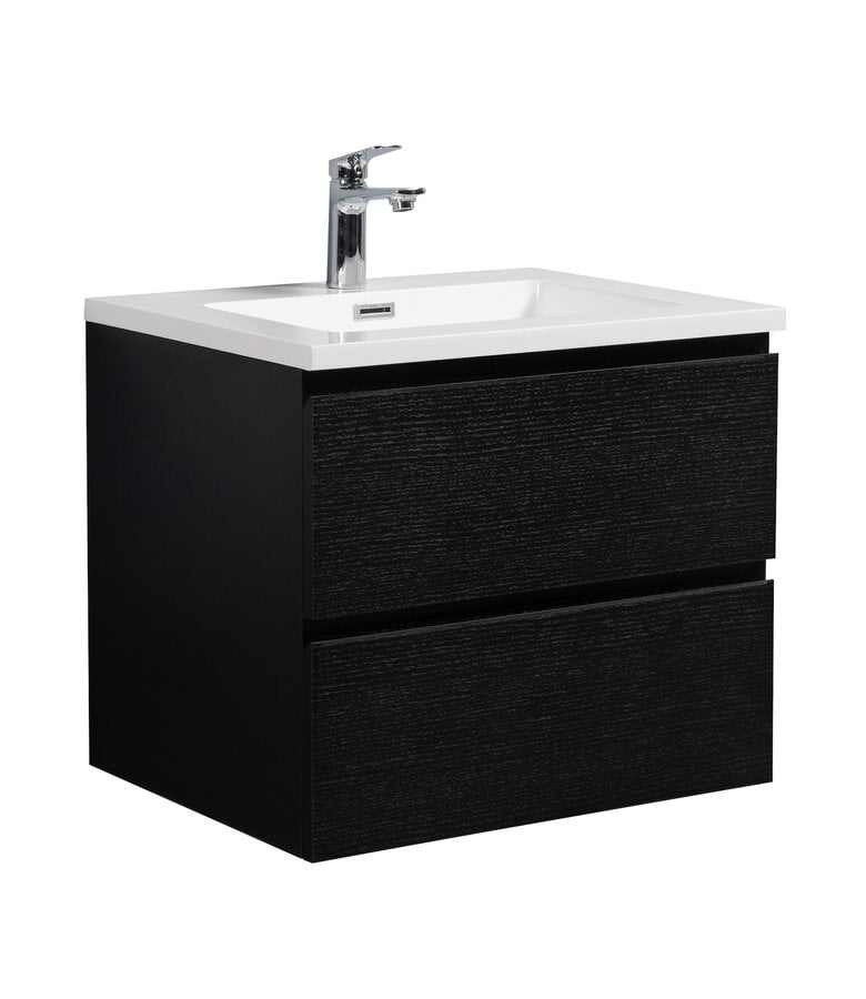 badplaats Badkamermeubel Angela 60cm - zwart houtnerf