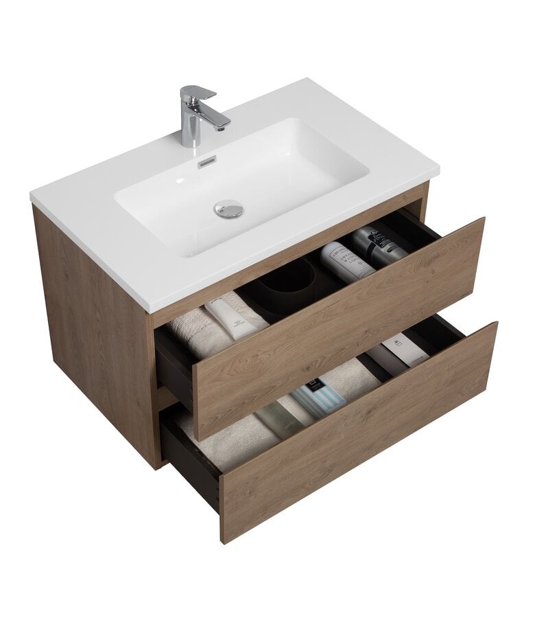 Badplaats Badkamermeubel Angela 80cm - Kastanje Eiken