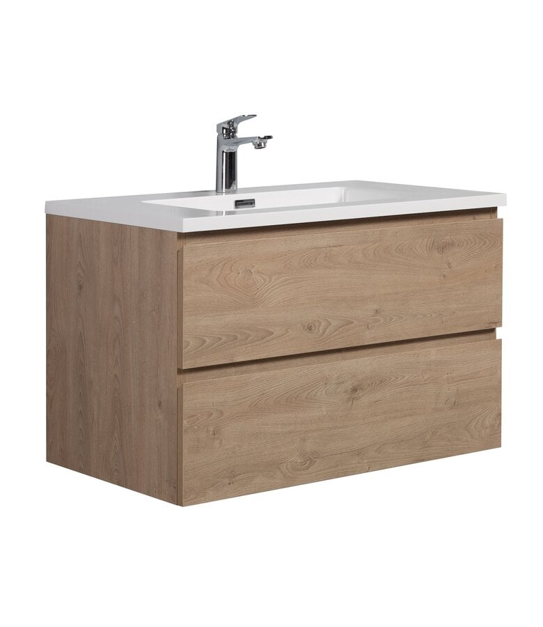 badplaats Badkamermeubel Angela 80cm - kastanje eiken