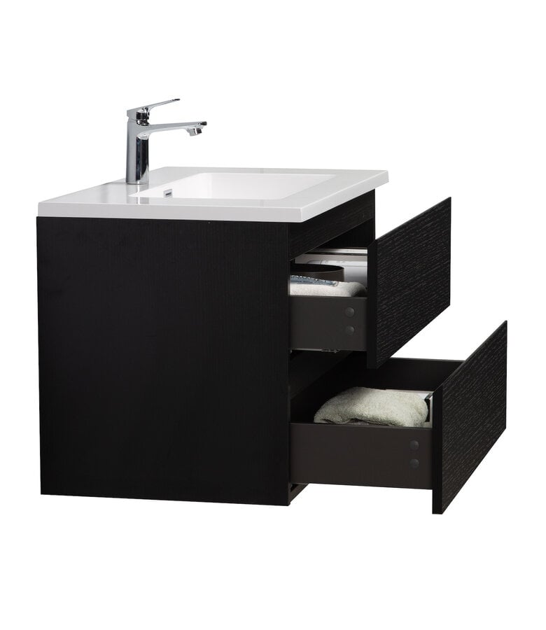 Badplaats Badkamermeubel Angela 80cm - Zwart Houtnerf