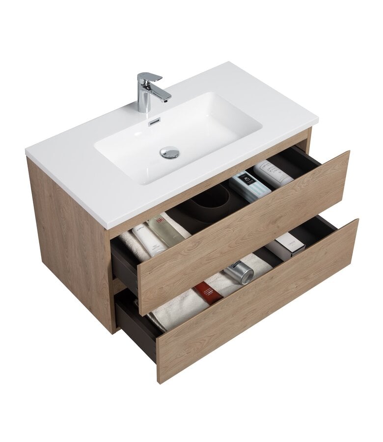 Badplaats Badkamermeubel Angela 90cm - Kastanje Eiken