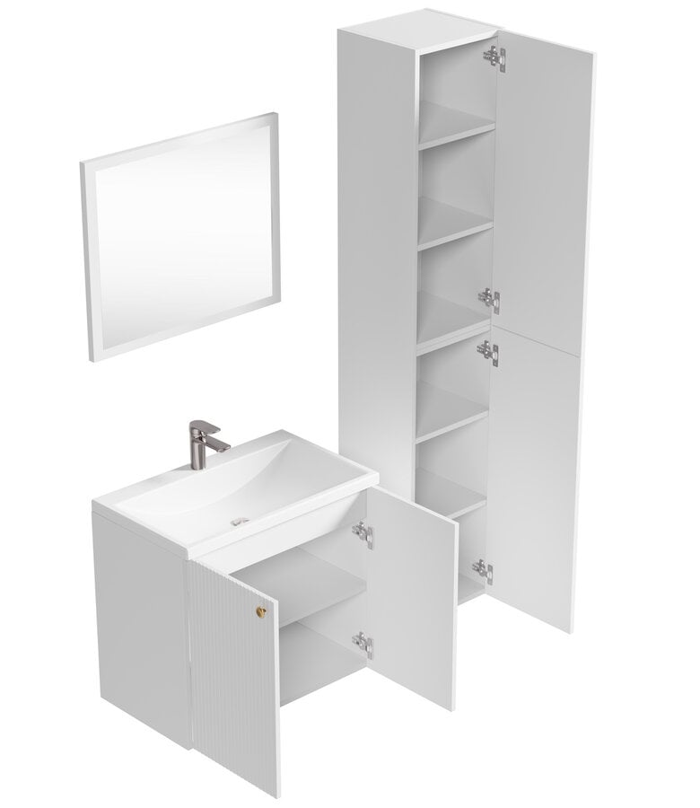 Badplaats Badkamermeubel Astana 64cm Complete Set Met Zijkast- Wit