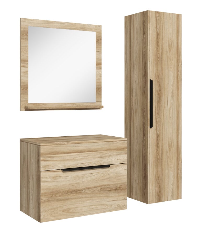 badplaats Badkamermeubel Cali 60cm complete set met spiegel - eiken