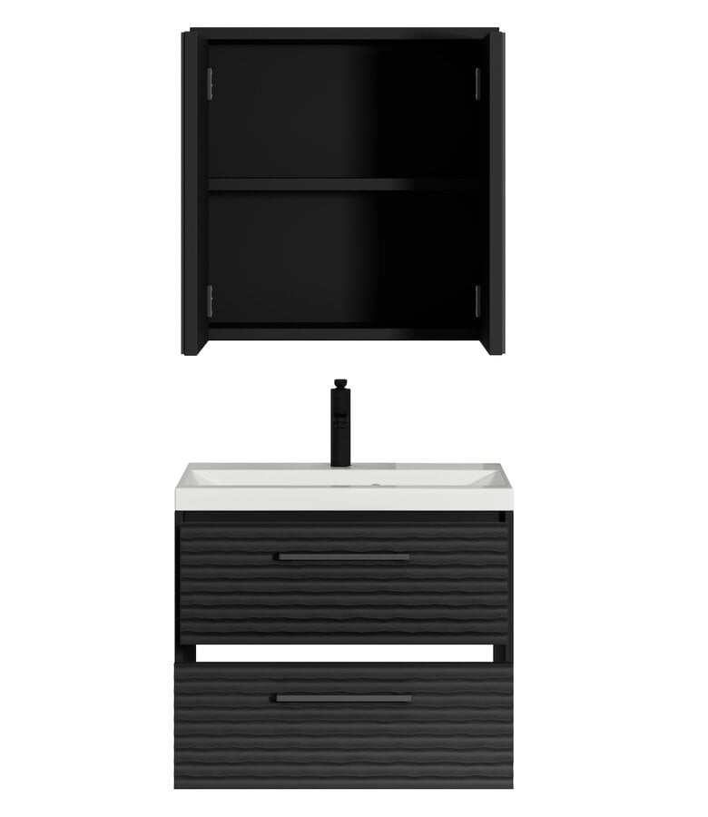 Badplaats Badkamermeubel Etna 01 60cm Met Spiegelkast - Mat Zwart