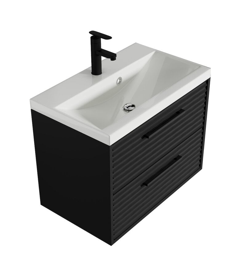 Badplaats Badkamermeubel Etna 01 60cm Met Spiegelkast - Mat Zwart