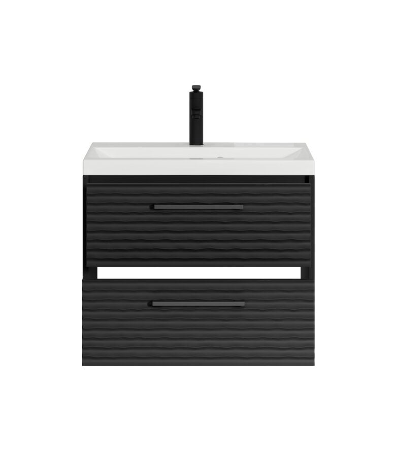 Badplaats Badkamermeubel Etna 01 60cm Met Wastafel - Mat Zwart