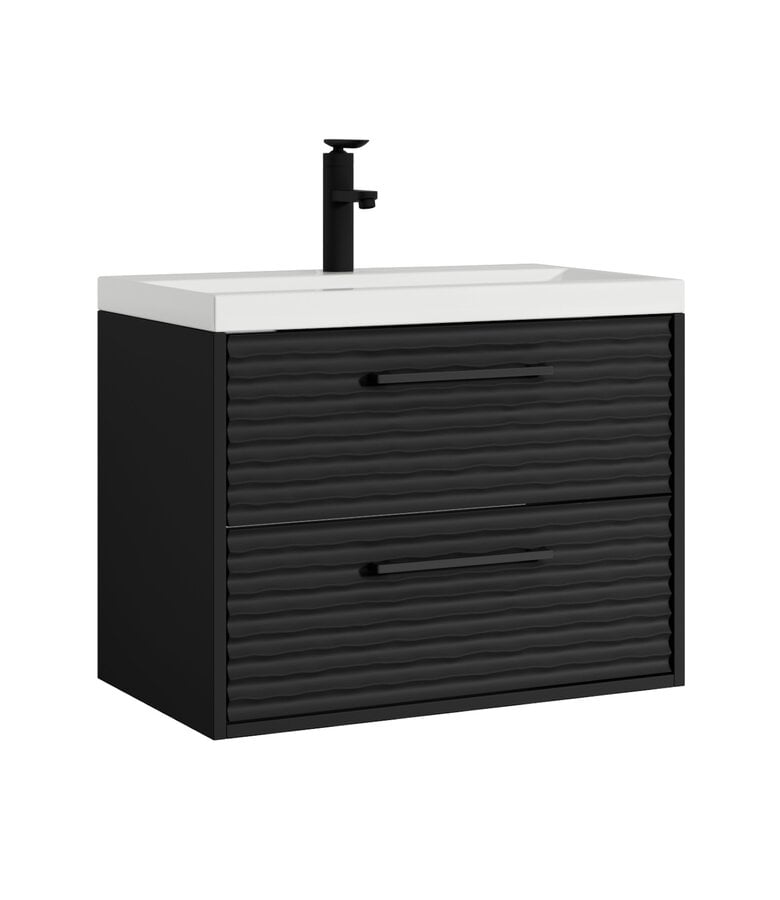 badplaats Badkamermeubel Etna 01 60cm met wastafel - mat zwart