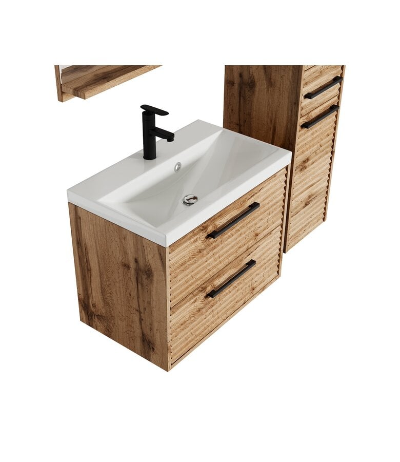 Badplaats Badkamermeubel Etna 60cm Complete Set Met Spiegelkast - Eiken